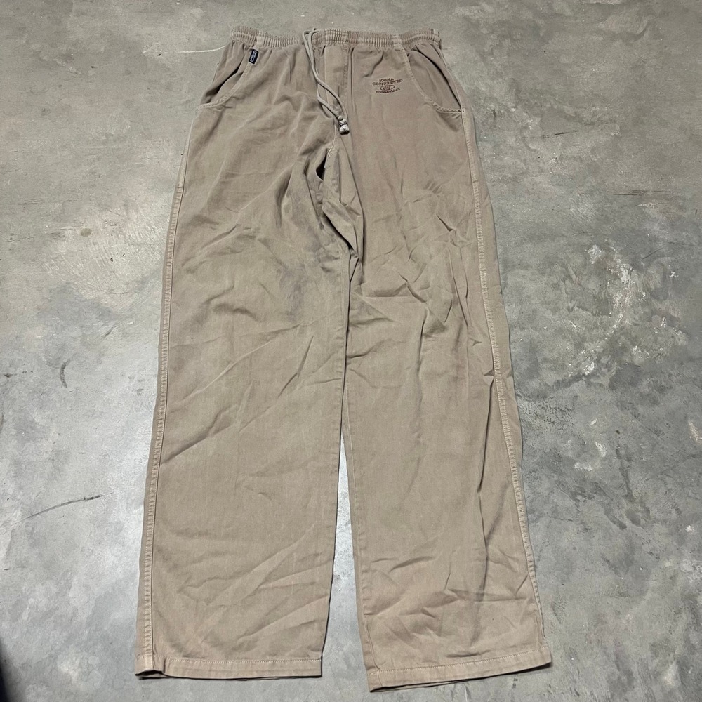 Crazy Shirts Hawaii Kona Coffee Dyed Cotton Pants Mens Large Brown Straight Leg